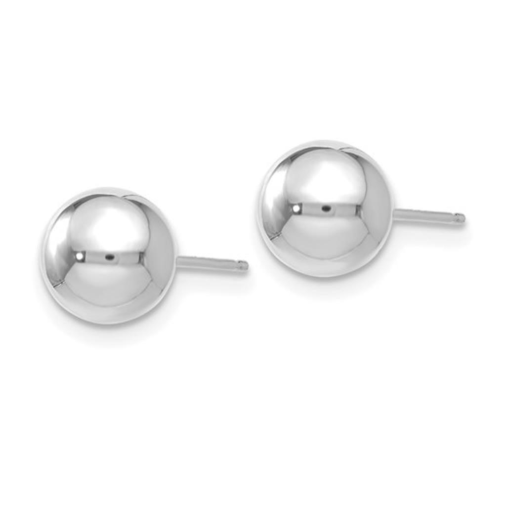 14K White Gold 7mm Ball Stud Earrings 87z