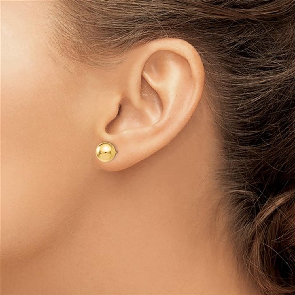 14K Yellow Gold 8mm Ball Stud Earrings 19Z