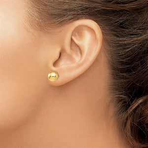 14K Yellow Gold 8mm Ball Stud Earrings 19Z