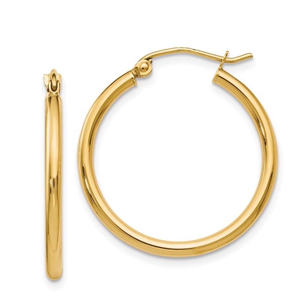14K Yellow Gold Polished Hoop Earrings 230