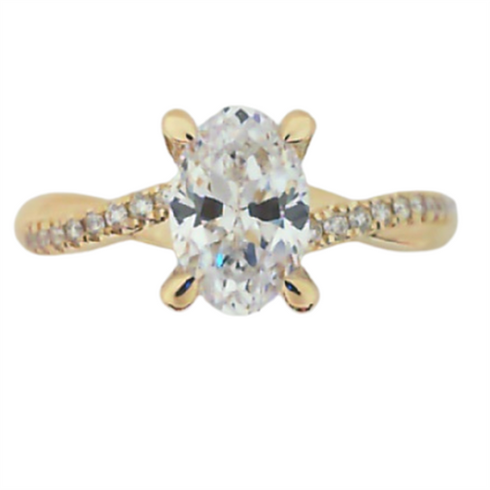 Gabriel & Co 14K Yellow Gold Oval Twisted Diamond Semi Mount ER14922O4Y44JJ