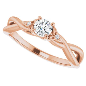 14KR Twist Diamond Engagement Ring Mounting 124154:103:P