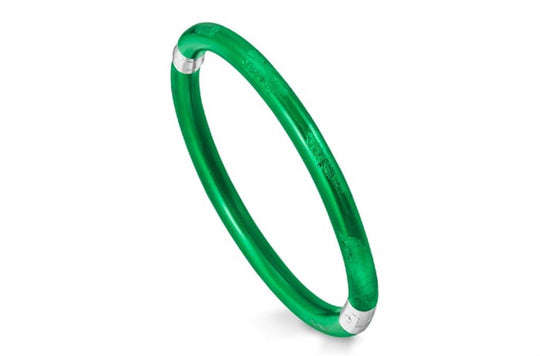 Soho Sterling Silver Green Enamel Bangle AB121SEOE