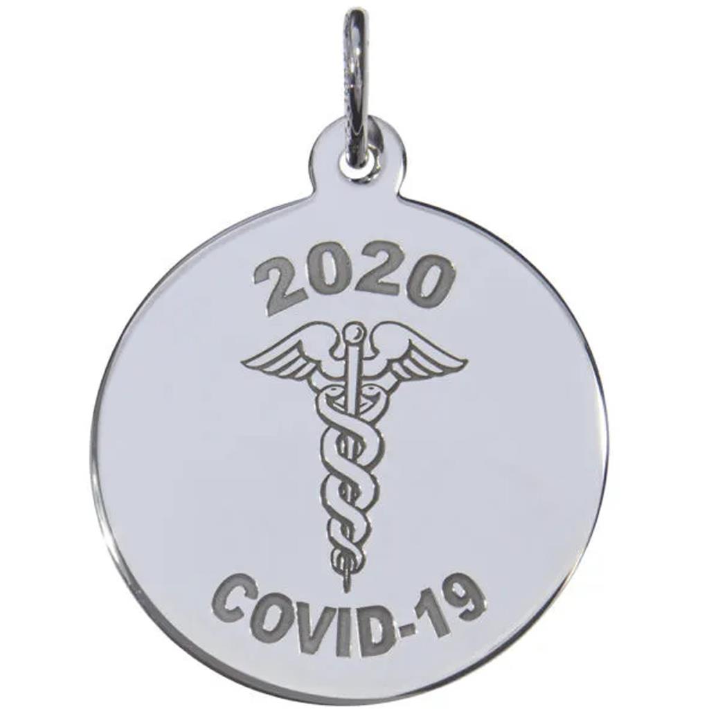 Sterling Silver COVID-19 Caduceus Charm - 7543