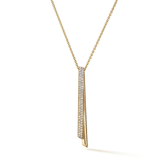 Hearts on Fire 18K Yellow Gold Inside/Out Diamond Flip Drop Pendant Necklace UU30208Y