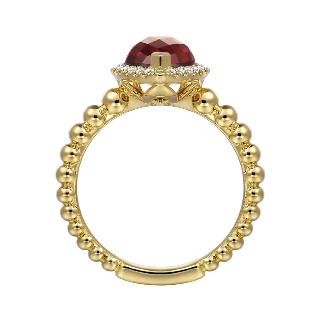 Gabriel & Co 14K Yellow Gold Diamond and Garnet Fashion Ring LR52524Y45GN