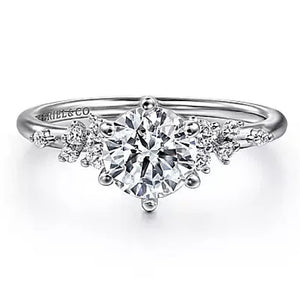 Gabriel 14KW Scattered Diamond Engagement Ring ER15973R4W44JJ