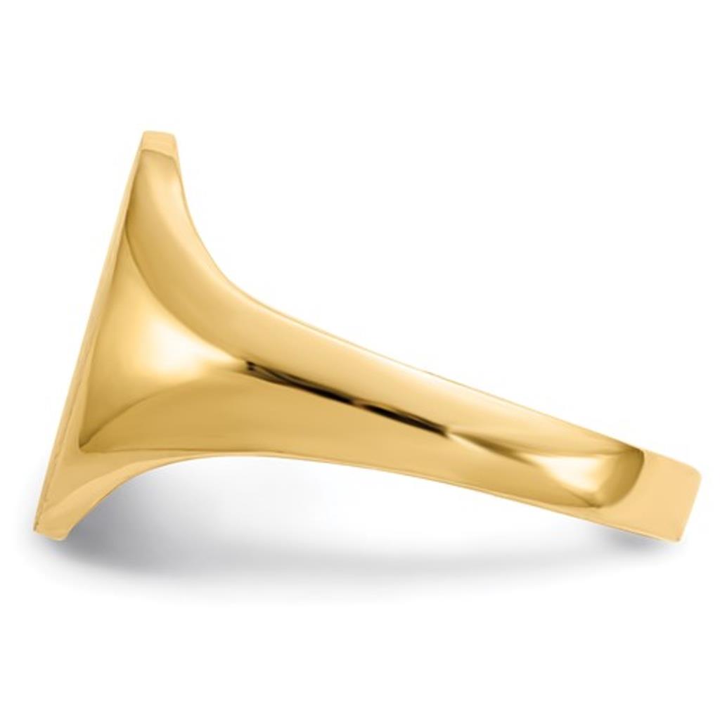 14K Yellow Gold 12x8.5mm Signet Ring RS180