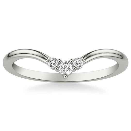 Frederick Goldman 14K White Gold Classic 3 Stone Curved Diamond Ring 33-9462W-L.00