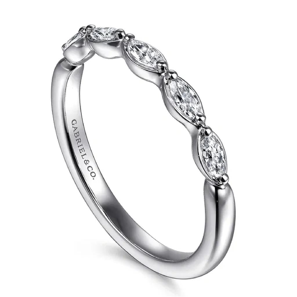 Gabriel & Co 14K White Gold Marquise Diamond Anniversary Band AN16461W43JJ