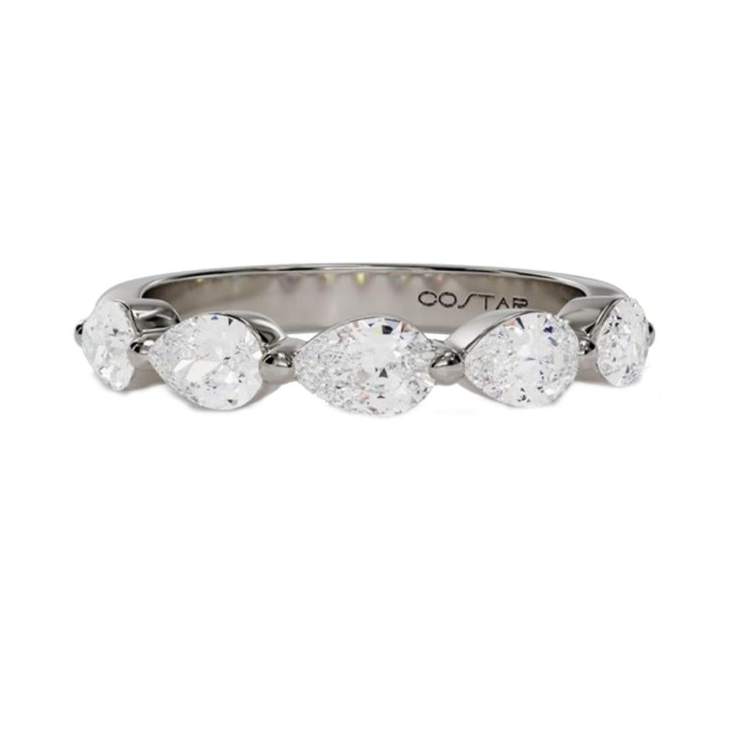 Costar 14K White Gold Pear Shaped Diamond Band R15153WB075