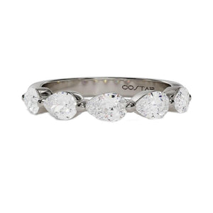 Costar 14K White Gold Pear Shaped Diamond Band R15153WB075