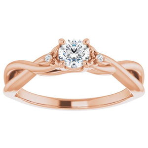 14KR Twist Diamond Engagement Ring Mounting 124154:103:P