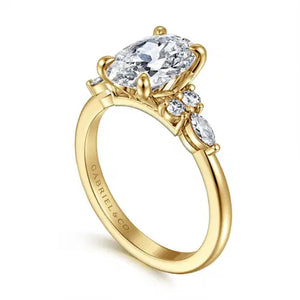 Gabriel & Co 14K Yellow Gold Diamond Cluster Engagement Ring ER16125O4Y44JJ