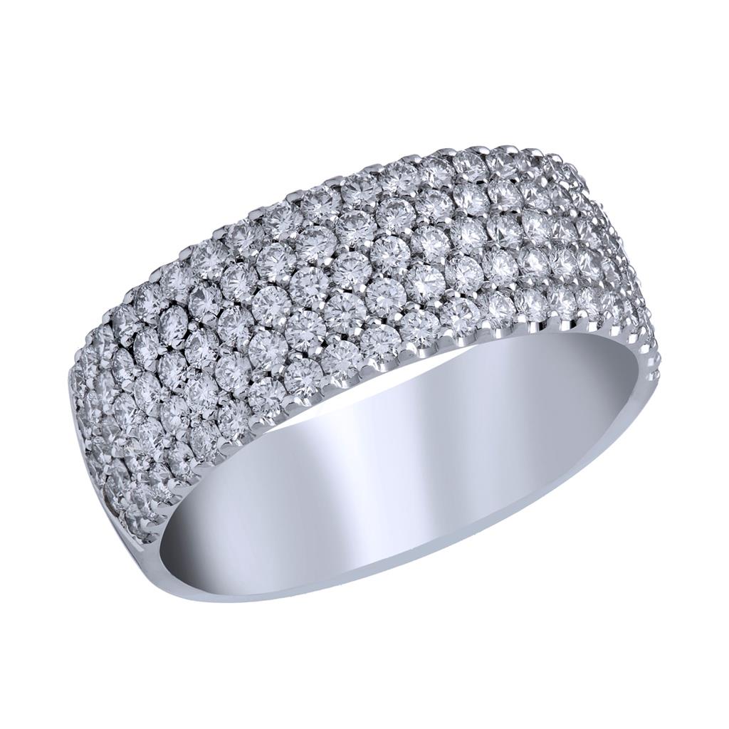 CW Signature 18K White Gold Multi Row Diamond Ring R0874