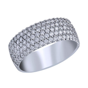 CW Signature 18K White Gold Multi Row Diamond Ring R0874