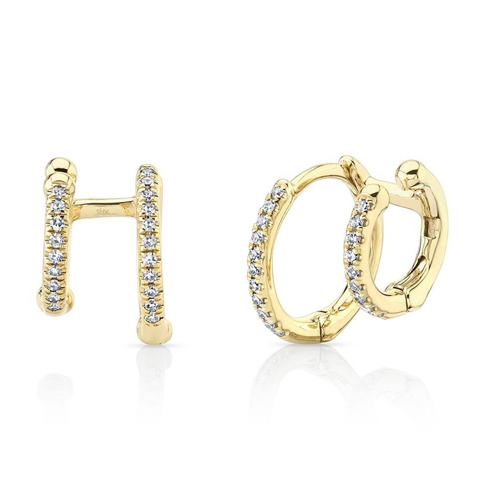 Shy 14KY Circle Diamond Earrings SC55005961V2