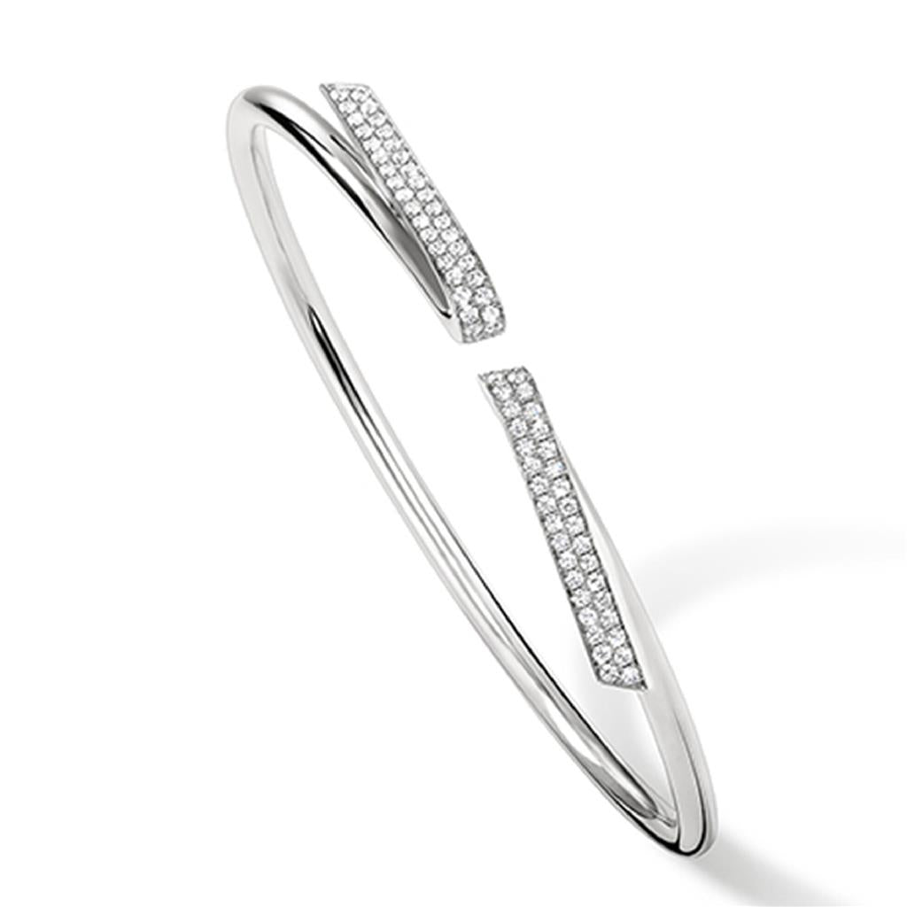 Hearts On Fire 18K White Gold Inside/Out Flexi Diamond Bangle UU2960W