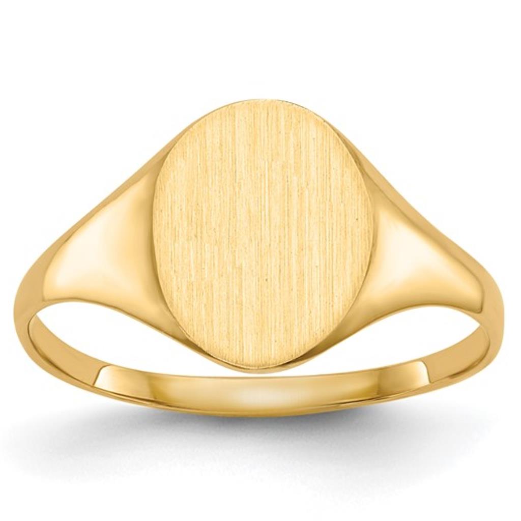 14K Yellow Oval Signet Ring RS100