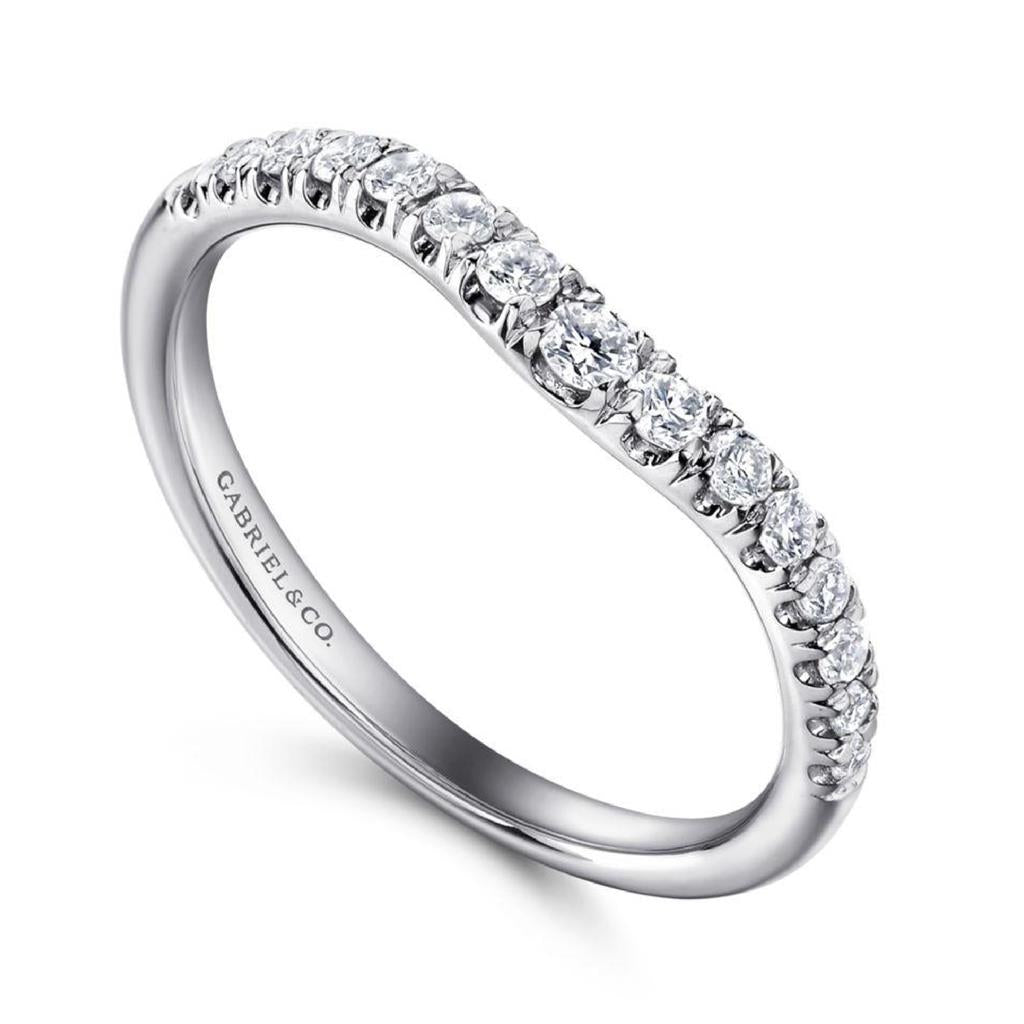 Gabriel & Co 14K White Gold Devotion Classic Curved Diamond Band AN11013W44JJ