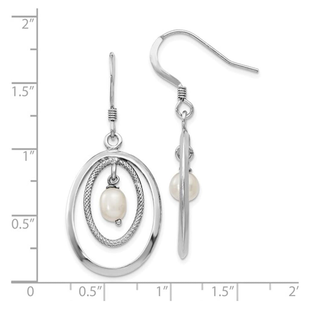 Sterling Silver Freshwater Pearl Double Drop Earrings VA35