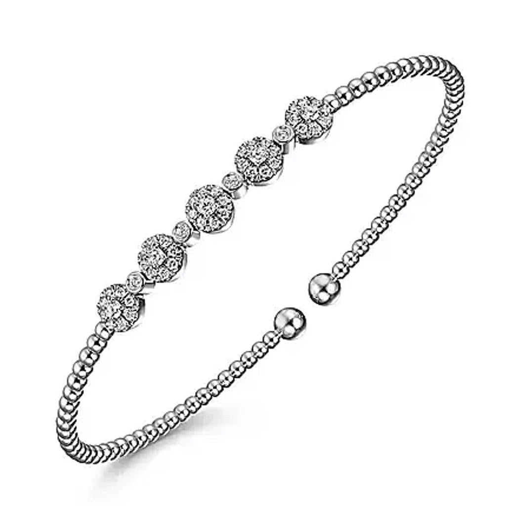 Gabriel 14KW Diamond Halo Station Bangle BG4335-62W45JJ