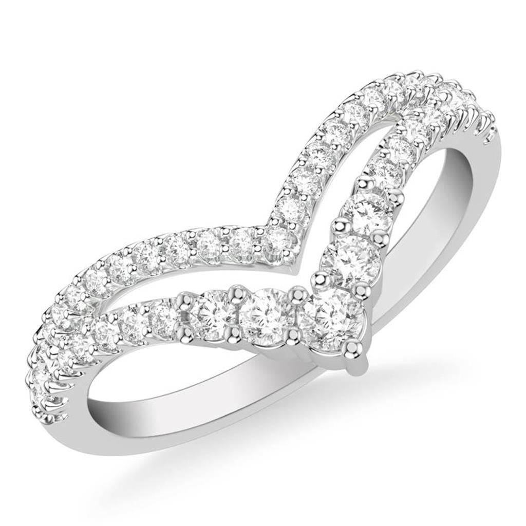 Frederick Goldman 14K White Gold Double Row V-Shaped Band 33-9396W-L.00