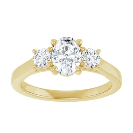 14K Yellow Gold 3 Stone Diamond Ring 3STONERG