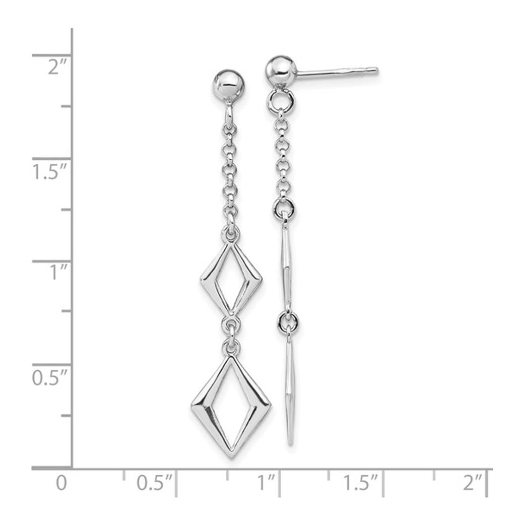 SS Rhodium Plated Drop Earrings QLE1318