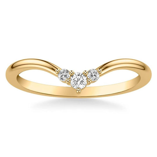 Frederick Goldman 14K Yellow Gold Classic 3 Stone Curved Diamond Ring 33-9462Y-L.00