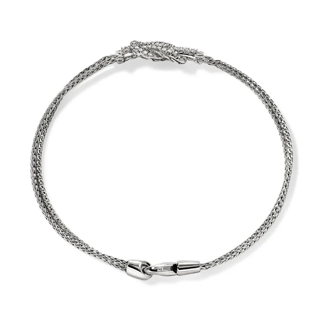 John Hardy Sterling Silver Diamond Love Knot Bracelet BUP9007762DIXUM