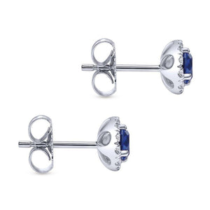 Gabriel & Co 14K White Gold Sapphire Diamond Studs EG11602W45SA