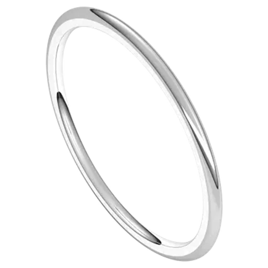 14K White Gold 1mm Comfort Fit Band IRL6.5:655:P