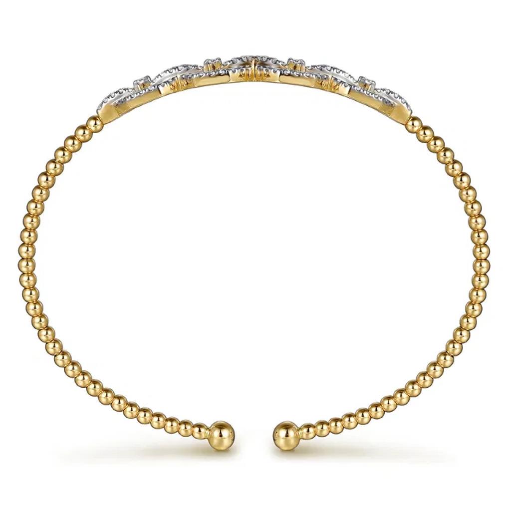 Gabriel & Co 14K Yellow Gold Bujukan Diamond Linked Bangle BG4229-62Y45JJ