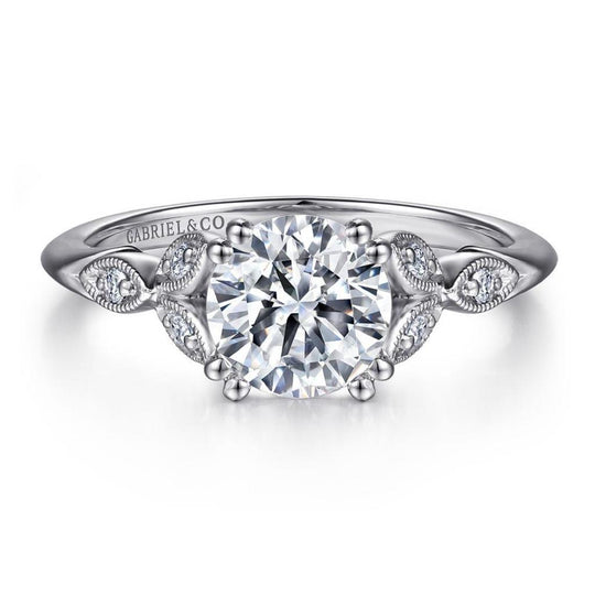 Gabriel & Co 14K White Gold Vintage Floral Ring Mounting ER11721R3W44JJ