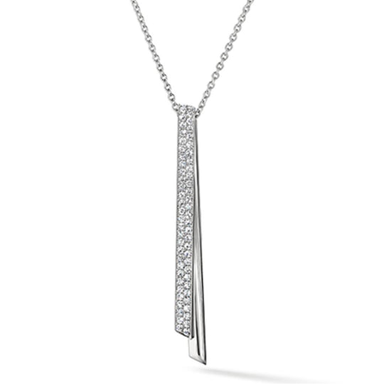 Hearts on Fire 18K White Gold Inside/Out Diamond Flip Drop Pendant Necklace UU30208W