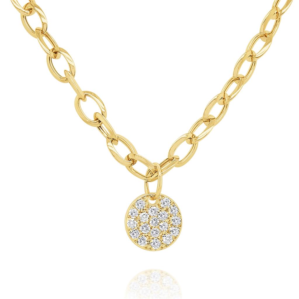 KC 14KY Diamond Disc Necklace N1815