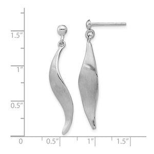 Sterling Silver Brushed Finish Swirl Dangle Earrings QE15727