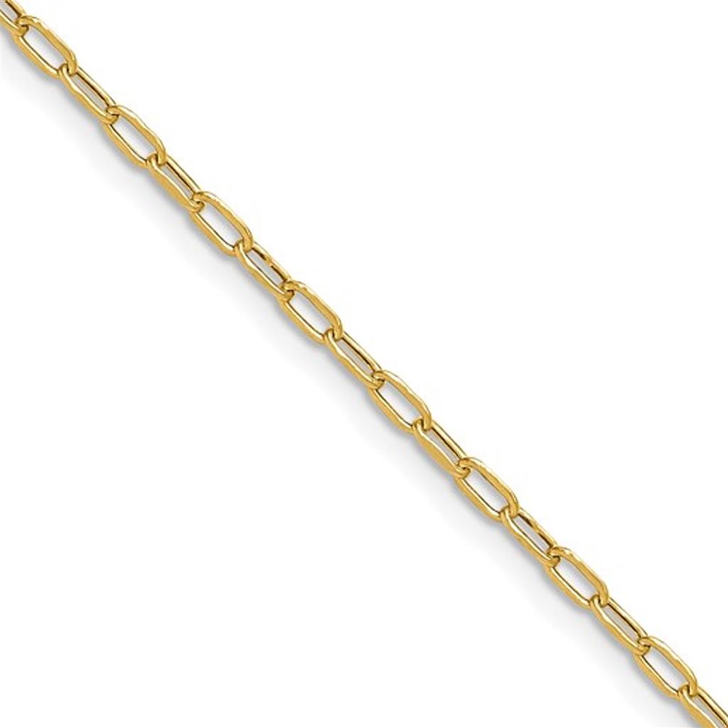 14K Yellow Gold Diamond-Cut Paperclip Link Necklace 7275-18