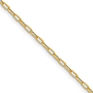 14K Yellow Gold Diamond-Cut Paperclip Link Necklace 7275-18