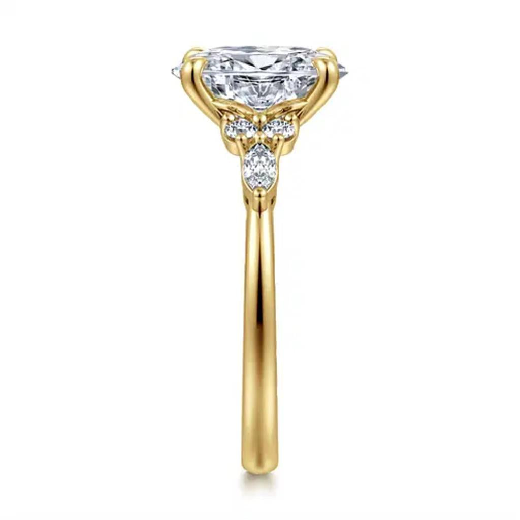 Gabriel & Co 14K Yellow Gold Diamond Cluster Engagement Ring ER16125O4Y44JJ