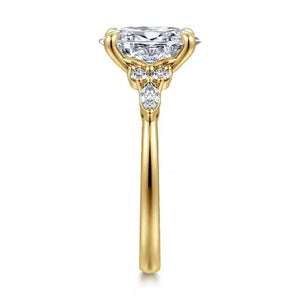 Gabriel & Co 14K Yellow Gold Diamond Cluster Engagement Ring ER16125O4Y44JJ