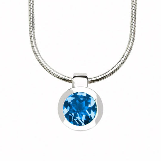 Joryel Vera Blue Topaz Bezel Pendant P3992BT