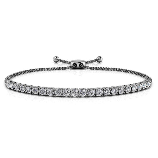 14K White Gold 3ctw Diamond Bolo Bracelet SP854-10710