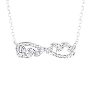 Costar 14KW Floral Diamond Infinity Bar Necklace RP33950W