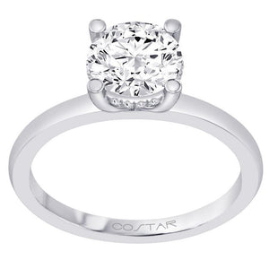 Costar 14K White Round Hidden Halo Engagement Ring R14309WRD100