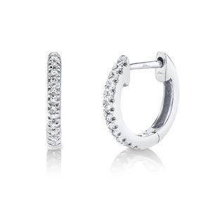 Shy 14K White Diamond Huggie Earrings SC22003982