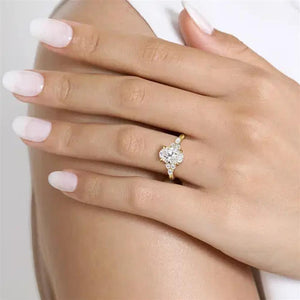 Gabriel & Co 14K Yellow Gold Diamond Cluster Engagement Ring ER16125O4Y44JJ