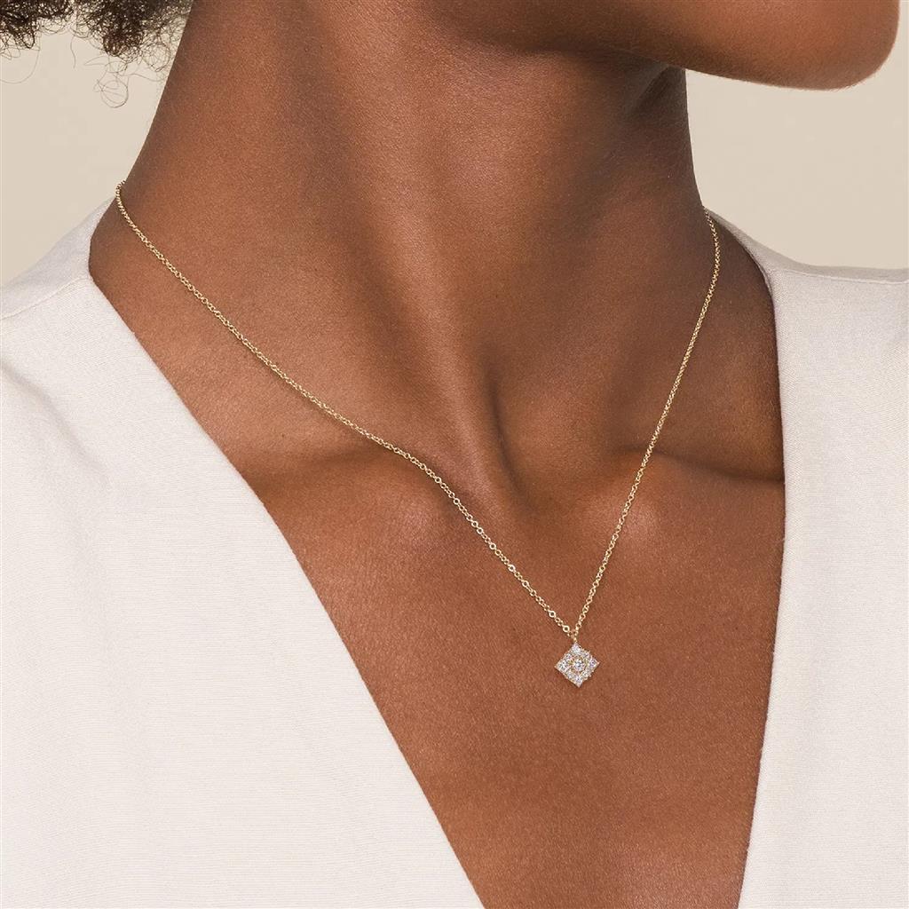 Gabriel & Co 14K Yellow Gold Floral Diamond Pendant Necklace NK7208Y45JJ