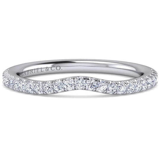 Gabriel & Co 14K White Gold Curved Diamond Band WB16129R8W44JJ